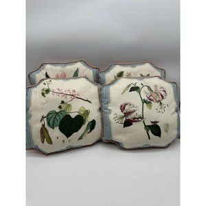 Heirloom Collection Botanical Butterfly Insect Flower Throw Pillow Set